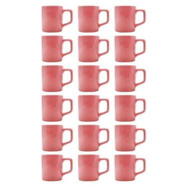 Imagem de kit 18 Xícaras Café Colors Rosa 80mL Cerâmica Mesa Posta - ECOS, Color