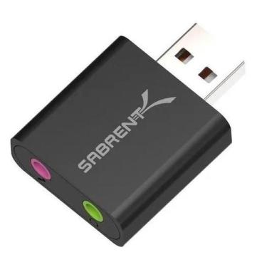 Imagem de Adaptador Áudio Mic Pc Notebook P2 P/Usb Mac Windows Sabrent