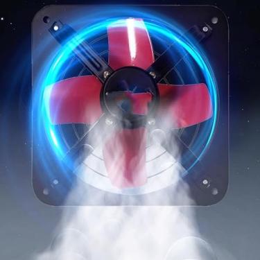 Imagem de 12 inches,Ventiladores domésticos de 1400R/Min, Ventilador axial de exaustão de cozinha, ventilador de ventilador utilitário de alta velocidade com baixo ruído para janela, sótão,porão