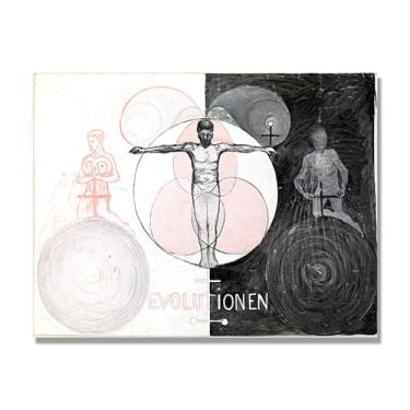 Imagem de Pôster Hilma Af Klint, (Evolução, nº 01), reproduções de pinturas famosas, imagem de arte abstrata para sala de estar quarto decoração de casa. Tela de 60 x 80 cm - 23,7 x 31,5 pol