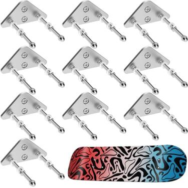 Imagem de Famiron 10 ganchos de montagem na parede de skate, suporte de parede de alumínio para exibição e armazenamento horizontal, suporte de exibição de deck flutuante de skate