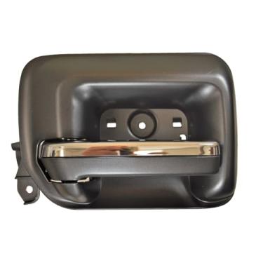 Imagem de PT Auto Warehouse GM-2549MA-RL - Maçaneta interna interna, Macanetas de Porta, caixa preta, preta com alavanca cromada - Lado do motorista traseiro
