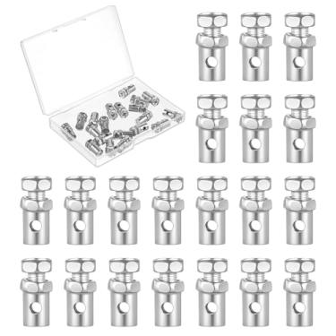 Imagem de Extremidades de cabo do acelerador, 20 peças de bicos universais de batente de cabo de 0,65 cm, reparo de extremidades de freio de embreagem para motocicletas Go Kart e tratores (prata)