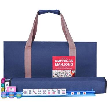 Imagem de Conjunto de jogos de Mahjong GUSTARIA American 166 Tiles com bolsa de 