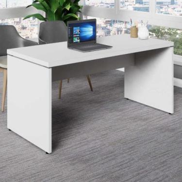 Imagem de Mesa Escrivaninha Reta Industrial 170cm Pés Metal - F5 Office G, Cinza