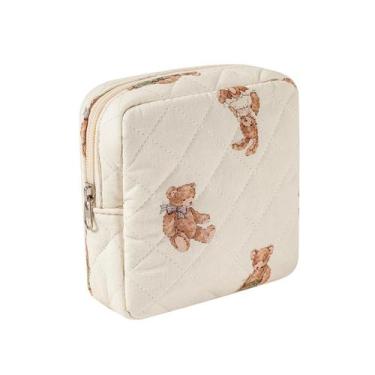 Imagem de Bolsa de maquiagem uekeboag de algodão acolchoado para bolsa com compa