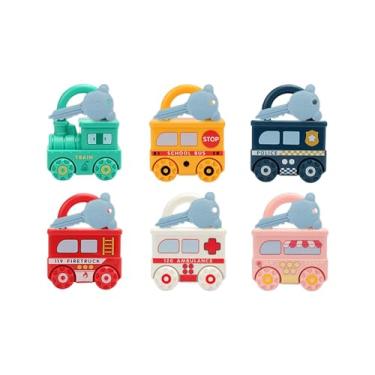 Imagem de Luwecf 6 Peças de Brinquedo de Fechadura E Chave, Habilidades Motoras Finas, Quadro Ocupado, Cadeado, Carro para 1, 2, 3, 4, 5