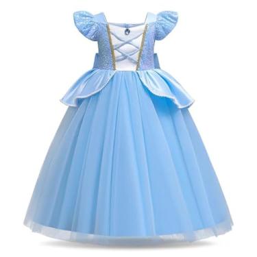 Imagem de Vestido Infantil Fantasia Princesa do Conto Encantado Azul Ella (120)