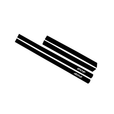 Imagem de Jogo Adesivo Friso Lateral 408 Preto Com Escrita Cromado