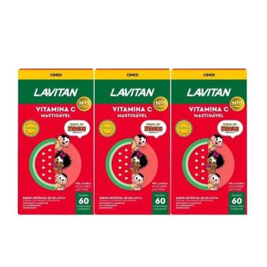 Imagem de Kit 3 Lavitan Vitamina C Turma da Mônica Melância  Cimed, Melância