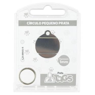 Imagem de Plaquinha de Identificação Personalizada - Cículo Prata P - PETSTAGS