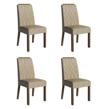 Imagem de Kit 4 Cadeiras de Jantar 4256 com Espaldar Rustic/imperial Madesa