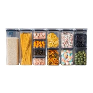 Imagem de Monte seu Kit Pote Hermético para Mantimentos de Cozinha Dispensa Armário Acrílico Cristal Livre BPA(KIT 12-12 POTES)