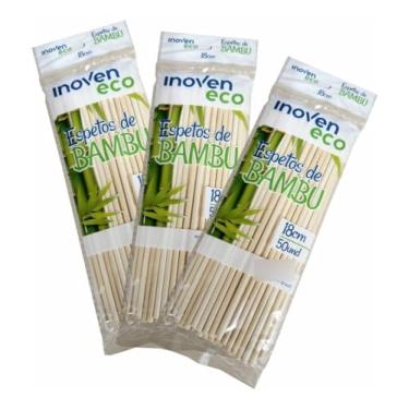 Imagem de 500 Espeto de Bambu 18CM - PACOTINHO Espeto de Bambu Natural Biodegradável Multiuso Alta Resistência para Churrasco, Doces e Festas 18cm Sustentável e Prático