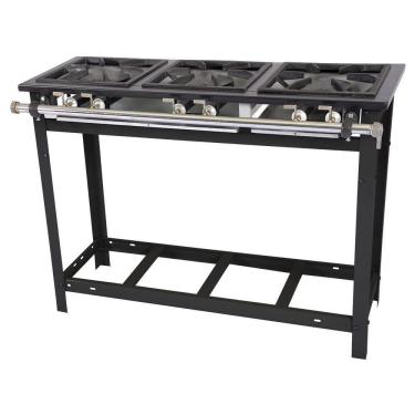 Imagem de Fogão Industrial a Gás Venâncio 3 Bocas Duplas Linha Extra E3D3P