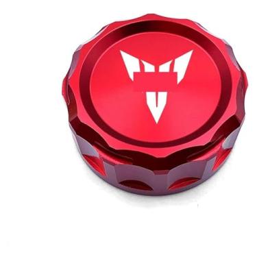 Imagem de Compatível com MT07 FZ07 MT09 SP FZ09 MT10 MT03 MT25 MT125 Tampa do tanque de óleo CNC tampa do reservatório de fluido de freio traseiro 2023 2024 (vermelho)