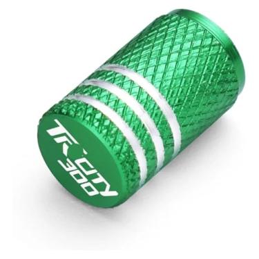 Imagem de Tampas herméticas de válvula de pneu de roda CNC para motocicleta compatíveis com Y&AMAHA TRICITY 300/125 2014-2021 (verde)