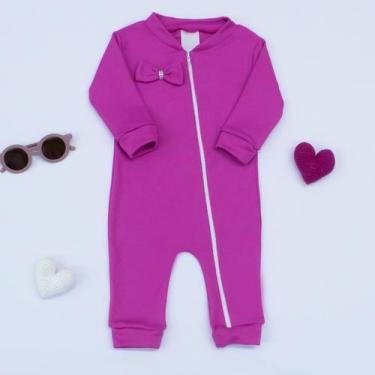 Imagem de Macacão Bebê Ribana com Zíper Confortável e Cheio de Alegria Pink - Fl