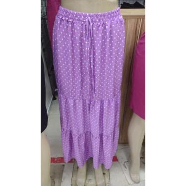 Imagem de Saia longa lilas com bolinhas - Iza costa , Lilás, único 