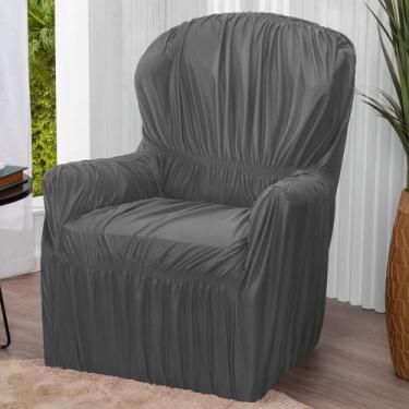 Imagem de Capa Para Poltrona 1 Lugar Elasticada Lisa - Lenharo Enxovais, Chumbo