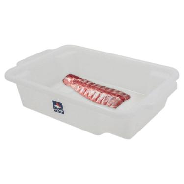 Imagem de Bandeja Plástica Açougue Multiuso Carnes Aves Peixes Branca