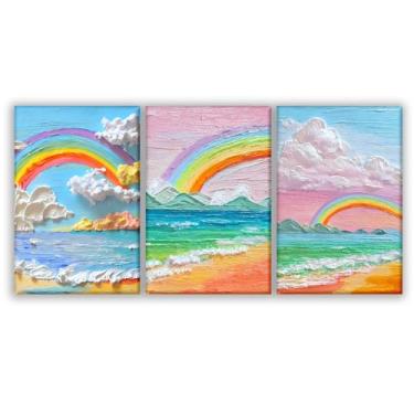 Imagem de 3 peças de arte de parede de arco-íris arte de parede ousada caça de pato arte de parede arco-íris energético pôster divertido para sala de estar quarto escritório decoração sem moldura (20 x 25 cm