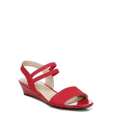 Imagem de LifeStride Sandália feminina Yolo Wedge, Tecido vermelho fogo, 8.5 Wide