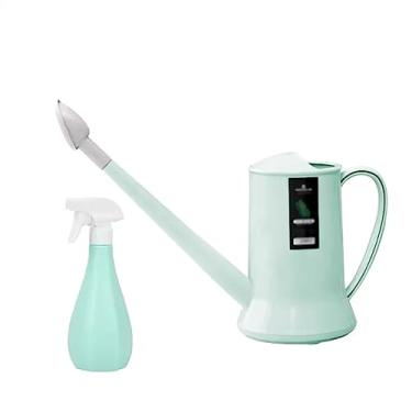 Imagem de Regador Regador de 2 litros, pote água removível para chuveiro com bico longo, plástico para irrigação jardim alça, para plantas internas e externas(Green)