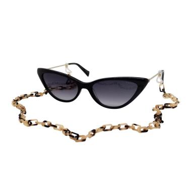 Imagem de Óculos Solar Hickmann Magnolia 2 Hi90038 A01 Brilho Lente Cinza Degradê-Feminino