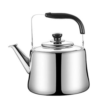 Imagem de Chaleira de aço inoxidável chaleira de assobio de grande capacidade a gás fogão de indução de água quente restaurante restaurante chaleira para ferver (6L)