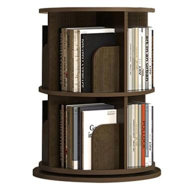 Imagem de AKALNNB Estante rotativa, canto pequeno espaço 360 exibição estante de livros, prateleira organizadora estreita para quarto, sala de estar
