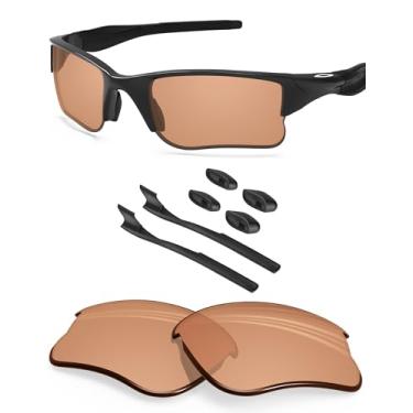 Imagem de BLAZERBUCK Lentes de reposição e kit de meias para óculos de sol Oakley Half Jacket 2.0 XL OO9154, Café, 0