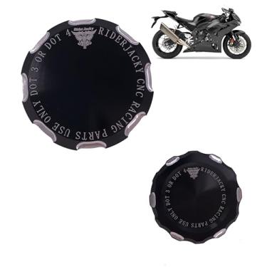 Imagem de Riderjacky Compatível com tampa do reservatório de fluido de freio dianteiro traseiro da motocicleta Honda CBR1000RR CBR 1000RR CBR1000 RR de 2008 a 2020 2012 2013 2014 2015 2016 2017 2018 2019 (preto