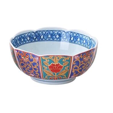 Imagem de WYUYIWH Tigela de cerâmica ramen tigela doméstica salada de frutas utensílios de mesa macarrão instantâneo sopa tigela de arroz recipiente de comida utensílios de mesa (cor: E)