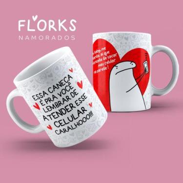 Imagem de Xicara de porcelana 325ml dia dos namorados flork ref0070 - casa fé