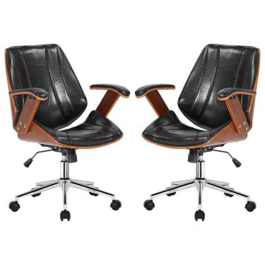 Imagem de Kit 2 Cadeiras de Escritório Juliette Diretor Giratória Preta - Gran Belo