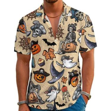 Imagem de Camisa havaiana THE PIRATE KING Funny Pirate Skeleton Masculina