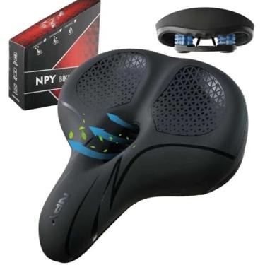 Imagem de Assento de bicicleta para homens e mulheres – Assento de bicicleta acolchoado com gel, confortável e respirável, selim impermeável para Cruiser, Mountain, Fat Bikes, Exercício e Ebikes – Substituição