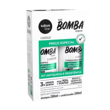 Imagem de Kit Shampoo e Condicionador SOS Bomba Antiqueda Salon Line 200ml