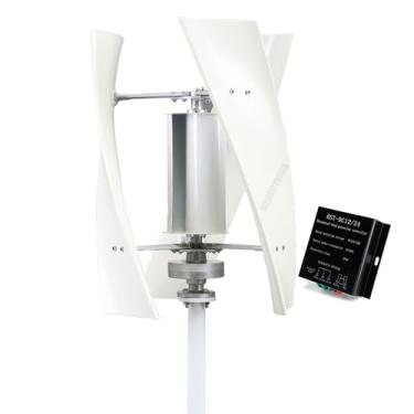 Imagem de HUIZHITENGDA Gerador vertical de 8000 W 220 V Gerador de ímã permanente, 12 V 24 V 48 V Baixo vento inicial Kit gerador de energia eólica externa adequado para geração de energia eólica/solar,220v