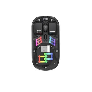Imagem de Mouse Sem Fio Slim Bluetooth Preto Recarregável com LED RGB – Silencioso, Design Ergonômico, Compatível com PC, Notebook, Tablet e MacBook