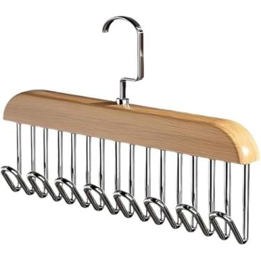 Imagem de Cabide de Aço Inox 8 Ganchos - Multi-uso para Organizar Roupas e Acessórios Suporte 20kg(2,Marrom claro)