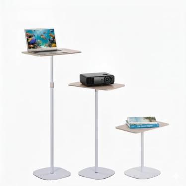 Imagem de Japard Suporte para laptop de chão ajustável em altura de mesa móvel, estação de trabalho de carrinho de computador, suporte de projetor, pódio de professor para casa, escritório, sala de aula