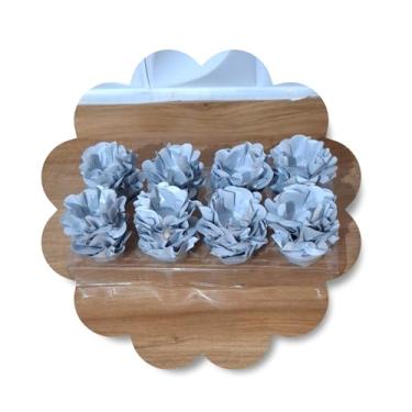 Imagem de Forminhas para Doces, 80 Peças Decorativas em Formato de Flor para Festas, Casamentos e Aniversários (Prata)