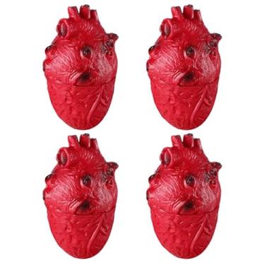 Imagem de VICASKY 4pcs Halloween Simulation Bloody Heart Props Realistic Scary Organs for Party Decorations Lightweight Vinyl Material for Haunted Houses and Spooky Events
