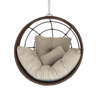 Imagem de Cadeira de Balanço Suspenso Poltrona Ninho de Aluminio Pedra Ferro (Pedra Ferro com Bege)