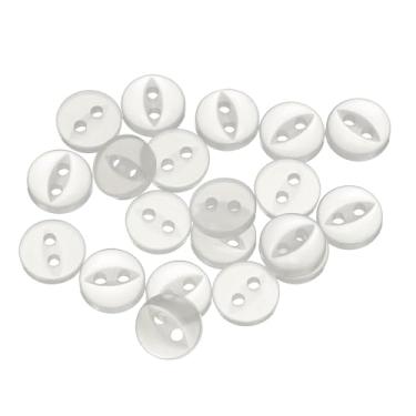 Imagem de Generic 20 botões de costura redondos brancos de 14L de 9 mm de resina de 2 furos, botão de substituição de olho de peixe para artesanato, calças, saia, roupas, botões de fixação