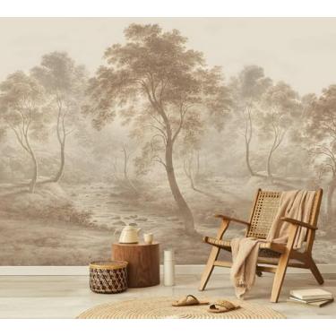 Imagem de YQWDMX - Papel de parede vintage floresta tropical selva mural para quarto ZY10 M