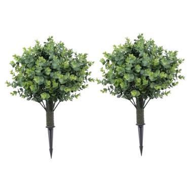Imagem de Zhjvihx Plantas Artificiais Ao Ar Livre, 2 PEças de Arbustos Falsos Com Ponta de, árvores de Topiária de Cedro Falso Com Ponta de Árvores Topiárias de PE de 19,7 Polegadas para