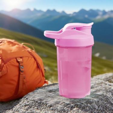 Imagem de Coqueteleira de 500 ml, copos esportivos à prova de vazamento para shakes de proteína com batedor de bola, livre de BPA e fácil de limpar, roxo